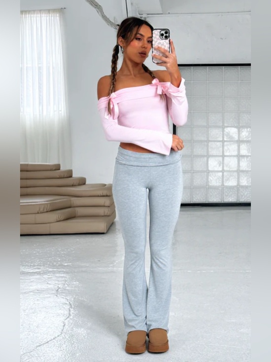 White Fox Boutique Pants - White Fox Boutique Don’t You Worry Pants Grey Marle — Large